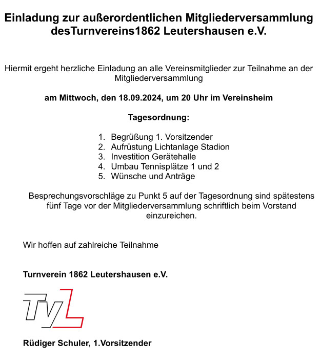 Einladung Mitgliederversammlung 2023